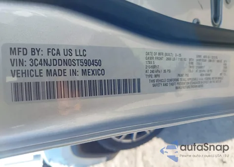 2025 Jeep Compass Trailhawk 4X4 z USA, uszkodzony, nr VIN 3C4NJDDN0ST590450